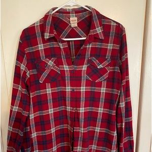Mossimo Supply Co Red Flannel Button Up